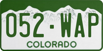 CO license plate 052WAP