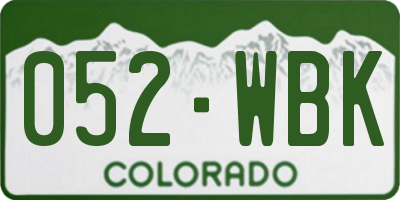 CO license plate 052WBK