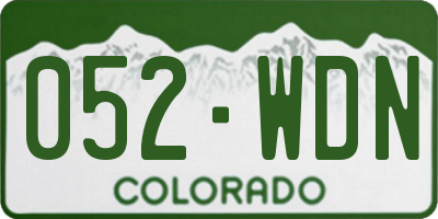CO license plate 052WDN
