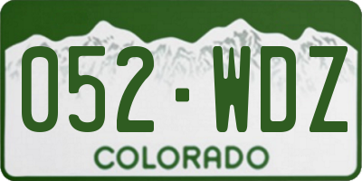 CO license plate 052WDZ