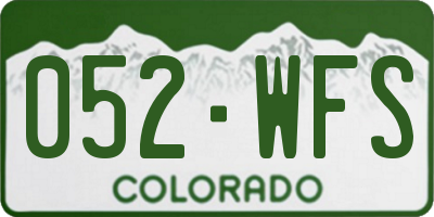 CO license plate 052WFS