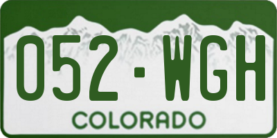 CO license plate 052WGH