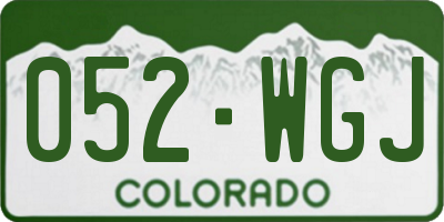 CO license plate 052WGJ