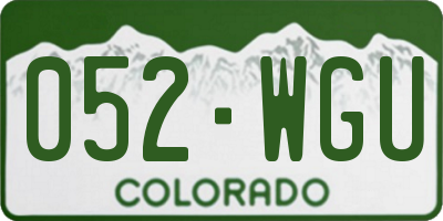 CO license plate 052WGU