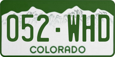 CO license plate 052WHD