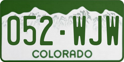 CO license plate 052WJW