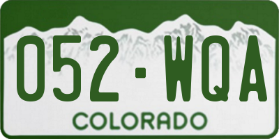 CO license plate 052WQA