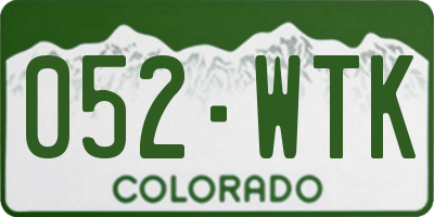 CO license plate 052WTK