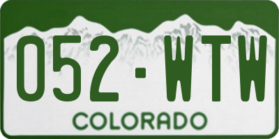 CO license plate 052WTW