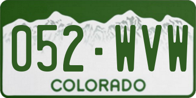 CO license plate 052WVW