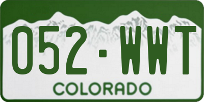 CO license plate 052WWT