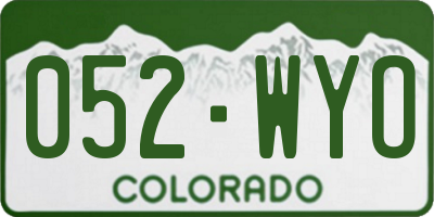 CO license plate 052WYO