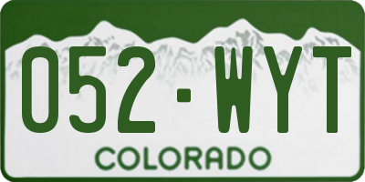 CO license plate 052WYT
