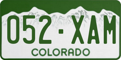 CO license plate 052XAM