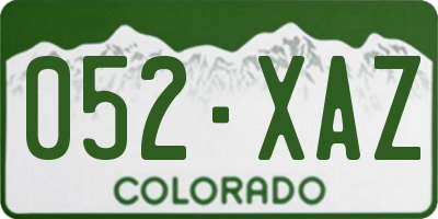 CO license plate 052XAZ