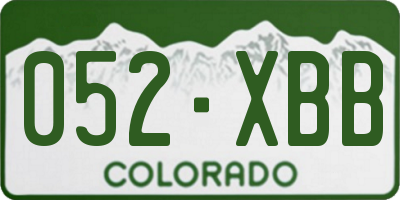 CO license plate 052XBB