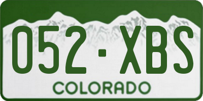 CO license plate 052XBS