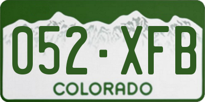 CO license plate 052XFB