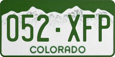 CO license plate 052XFP