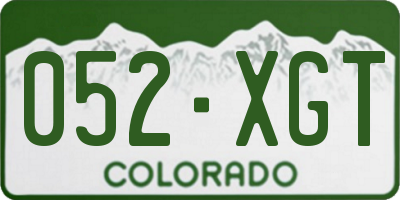CO license plate 052XGT