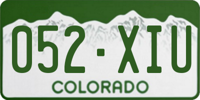 CO license plate 052XIU