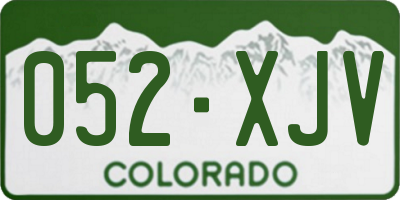 CO license plate 052XJV