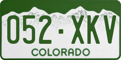 CO license plate 052XKV