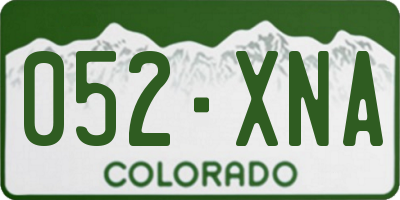 CO license plate 052XNA