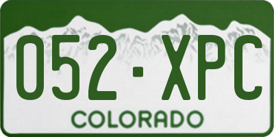 CO license plate 052XPC