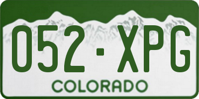 CO license plate 052XPG