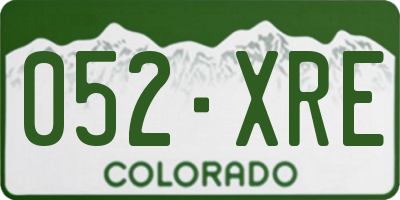 CO license plate 052XRE