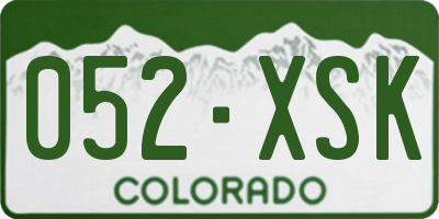 CO license plate 052XSK