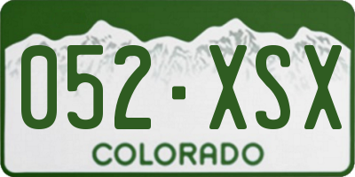 CO license plate 052XSX