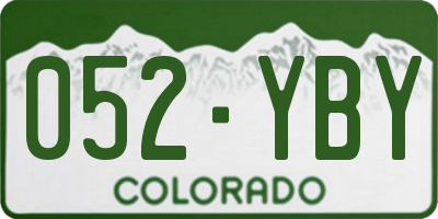 CO license plate 052YBY