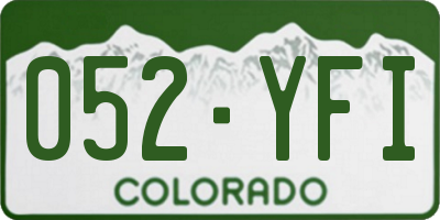 CO license plate 052YFI