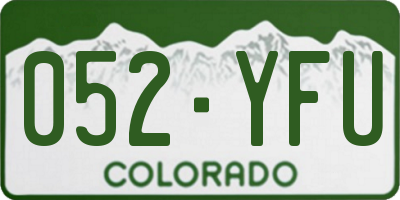 CO license plate 052YFU