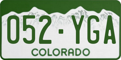 CO license plate 052YGA