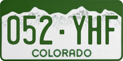 CO license plate 052YHF