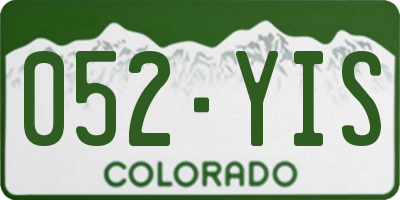 CO license plate 052YIS