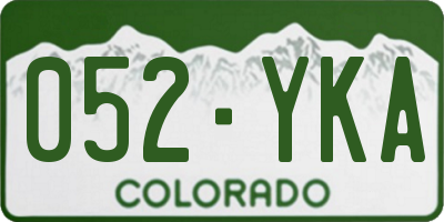 CO license plate 052YKA