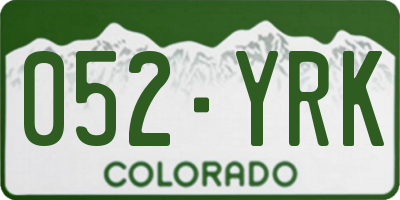 CO license plate 052YRK