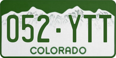 CO license plate 052YTT