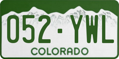 CO license plate 052YWL