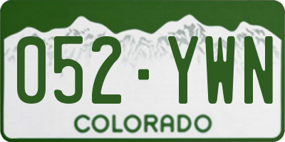 CO license plate 052YWN
