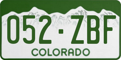 CO license plate 052ZBF