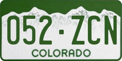 CO license plate 052ZCN