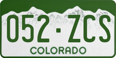 CO license plate 052ZCS
