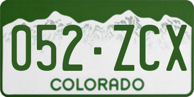 CO license plate 052ZCX