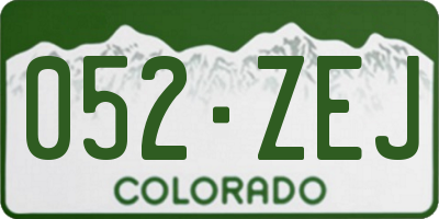 CO license plate 052ZEJ