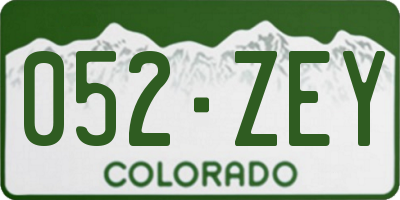 CO license plate 052ZEY